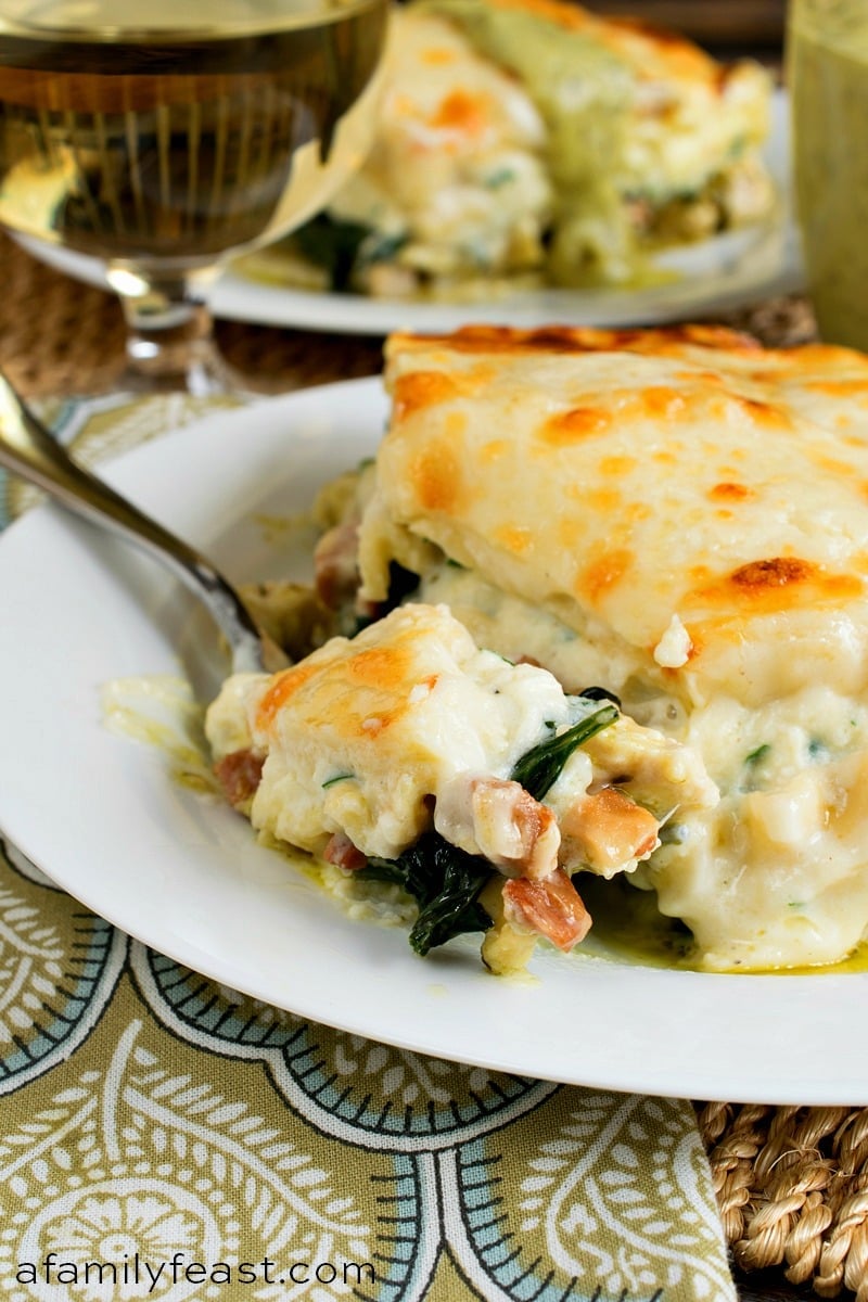 Chicken Lasagna with Pesto Cream Sauce - A Family Feast