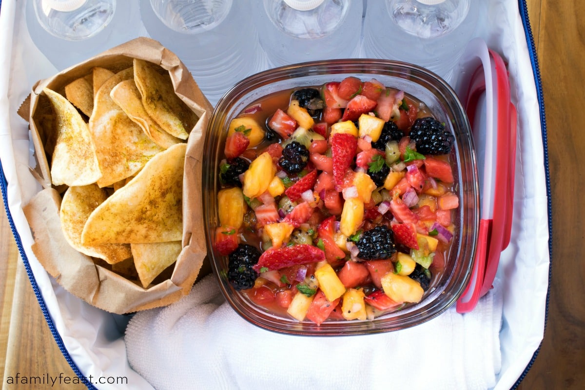 Fruit Salsa with Lime Tortilla Chips - A Family Feast