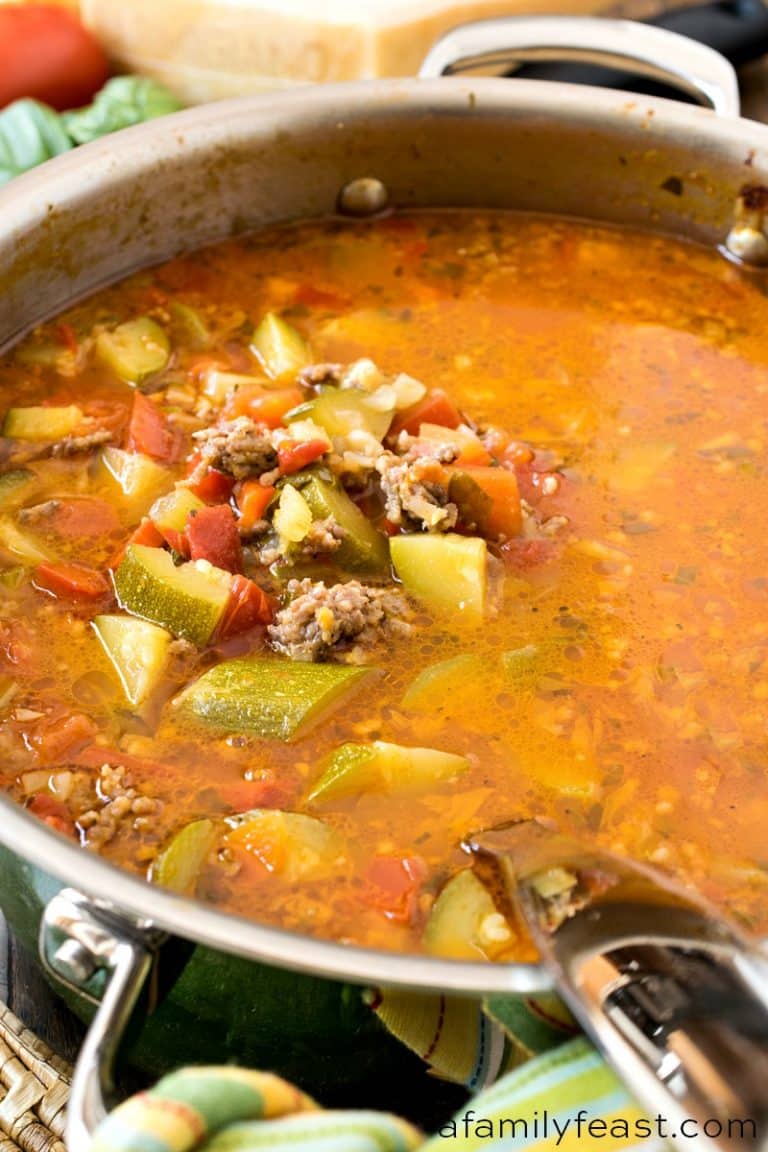 Zucchini Tomato Italian Sausage Soup A Family Feast®