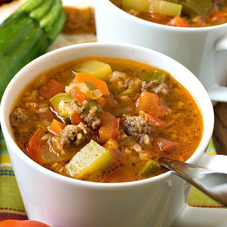 Zucchini Tomato Italian Sausage Soup