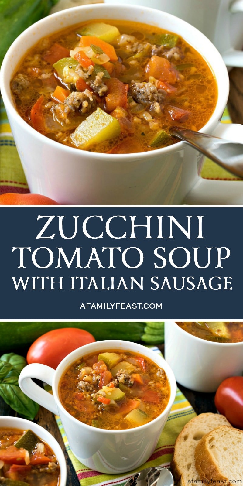 Zucchini Tomato Italian Sausage Soup 