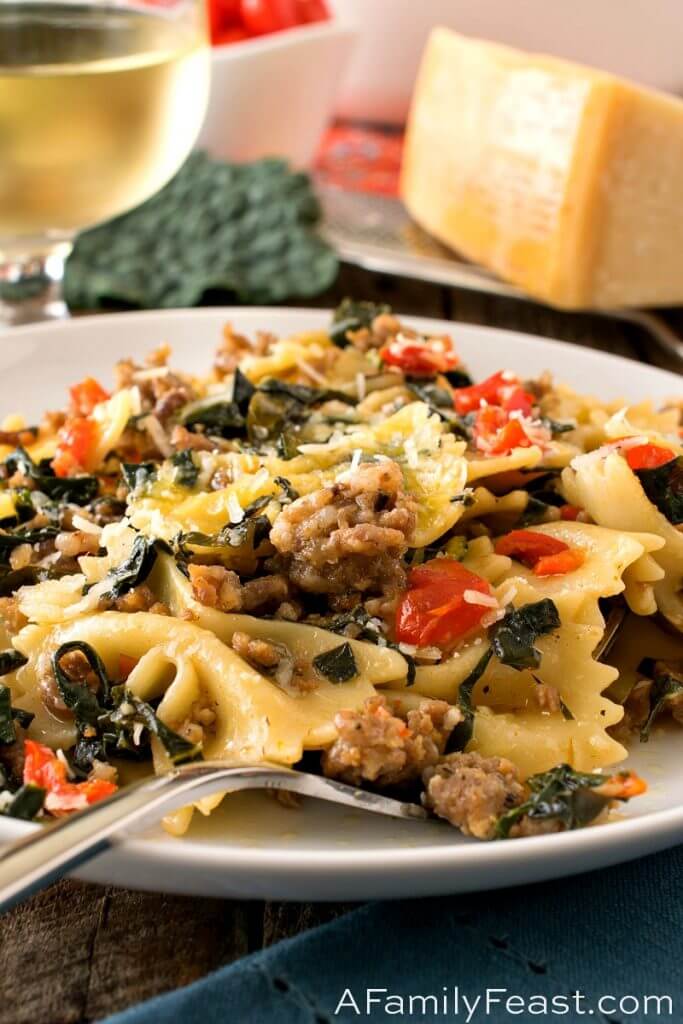 Farfalle with Italian Sausage and Tuscan Kale A Family Feast®