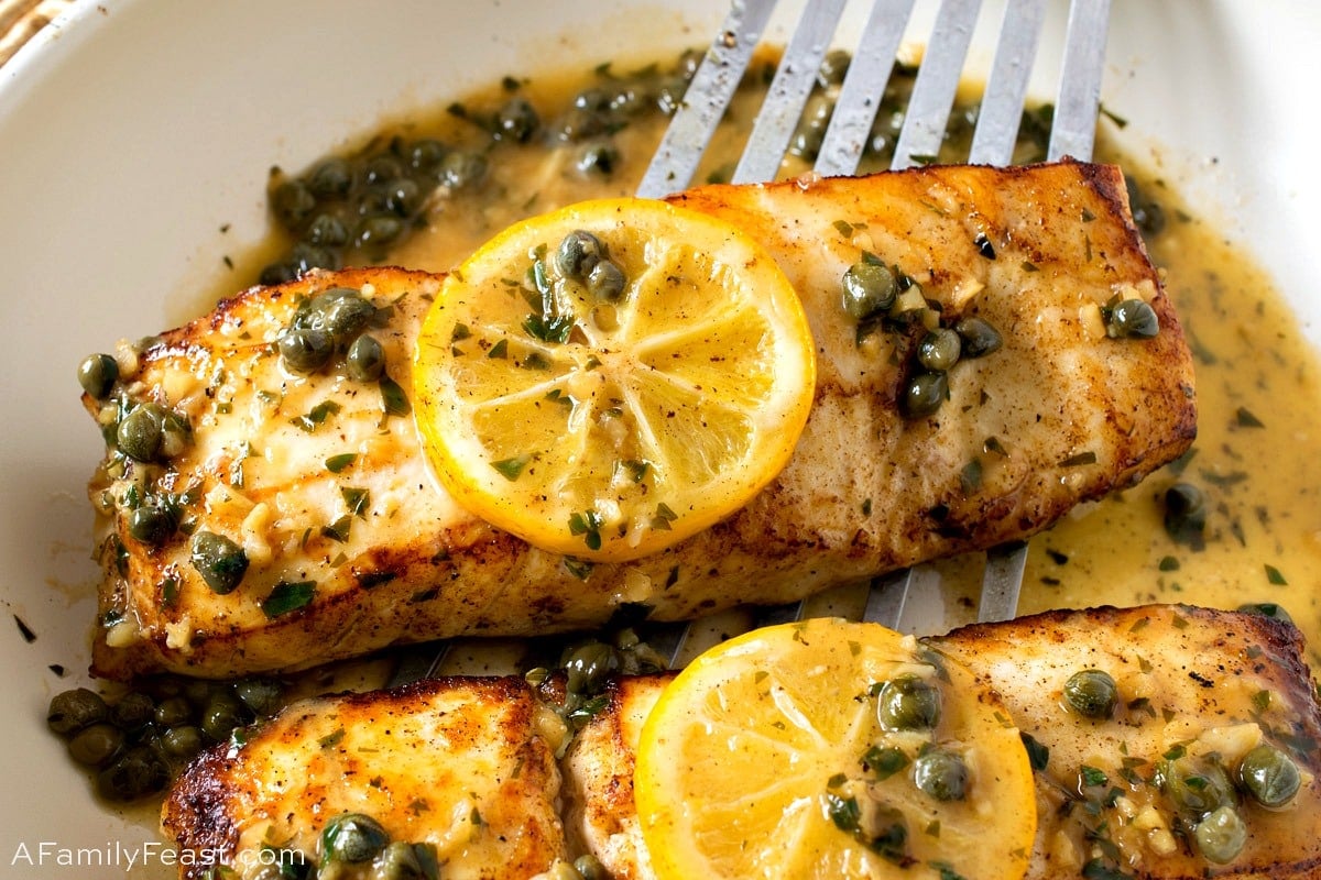 Pan Seared Halibut with Lemon Caper Sauce