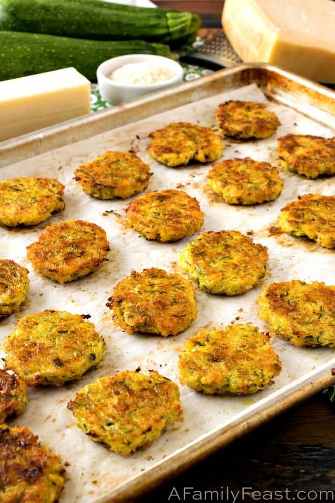 Baked Zucchini Fritters with Smoky Dipping Sauce A Family Feast®