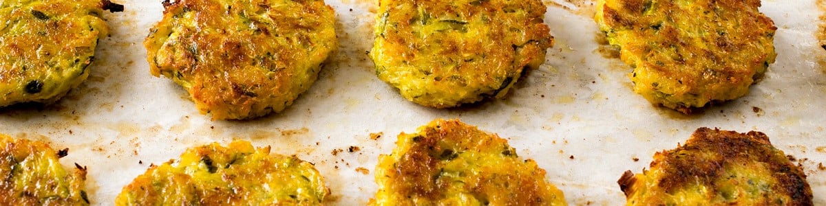 Baked Zucchini Fritters with Smoky Dipping Sauce