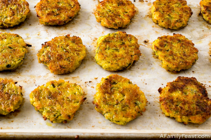 Baked Zucchini Fritters with Smoky Dipping Sauce A Family Feast®