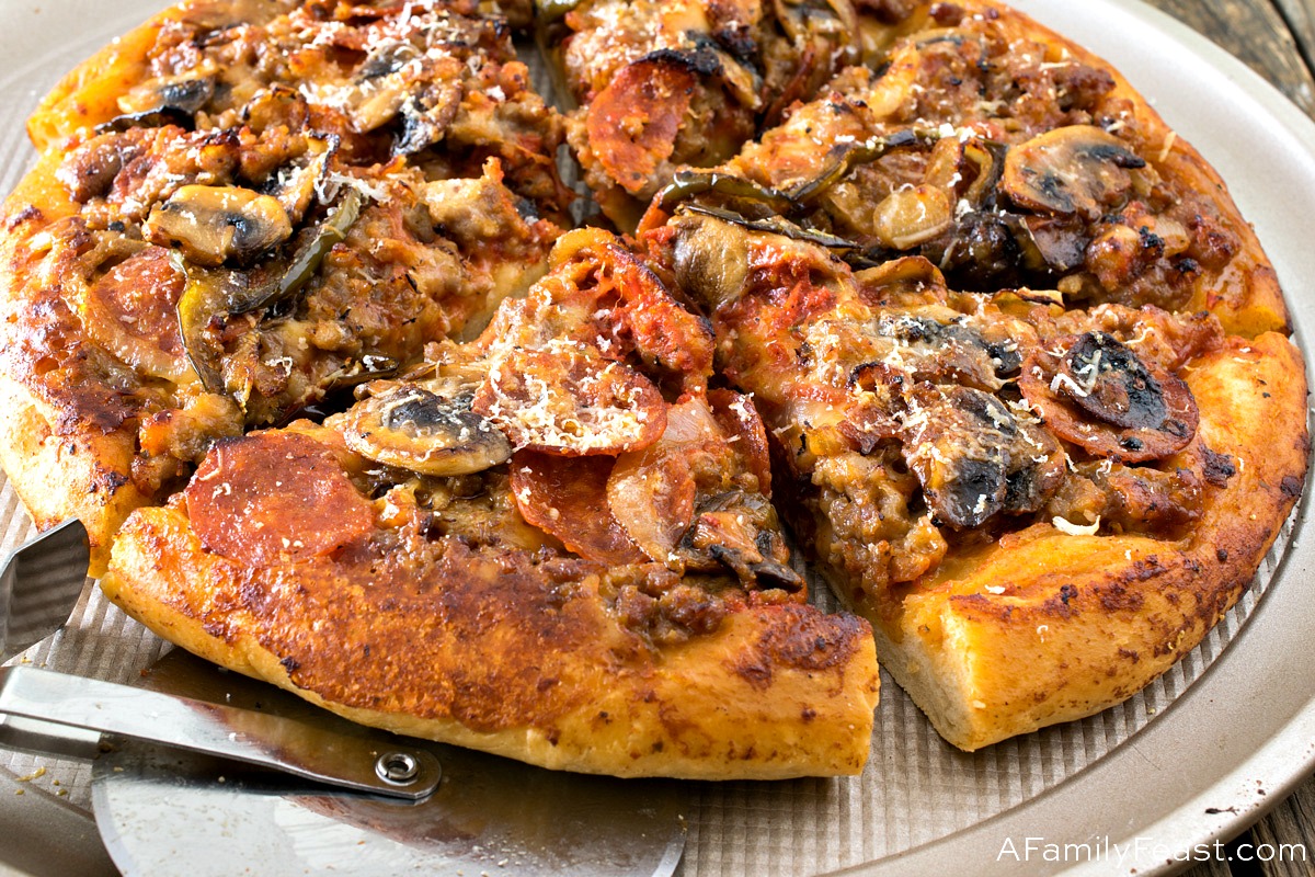 Upside-Down Deep-Dish Skillet Pizza 