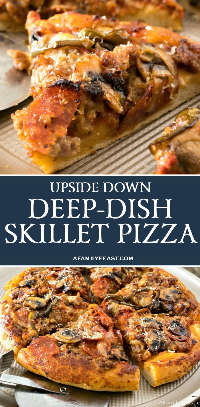 Upside-Down Deep-Dish Skillet Pizza 