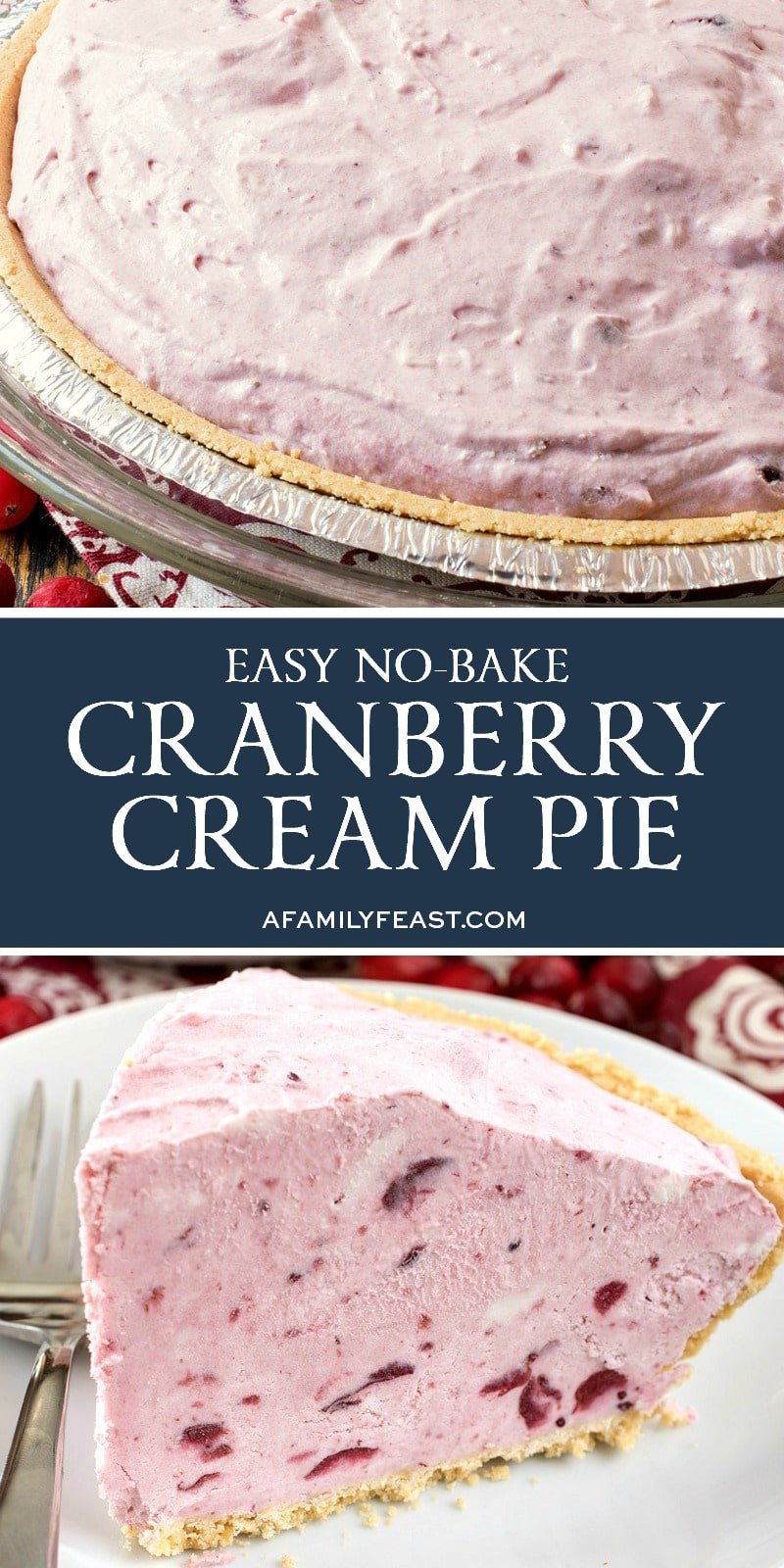 No-Bake Cranberry Cream Pie 