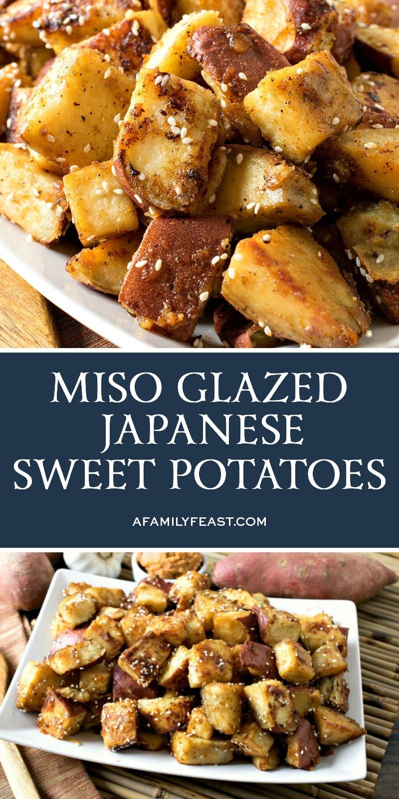 Miso Glazed Japanese Sweet Potatoes