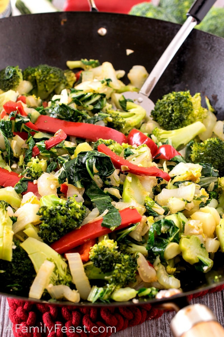 StirFry Bok Choy with Red Pepper and Broccoli A Family Feast®