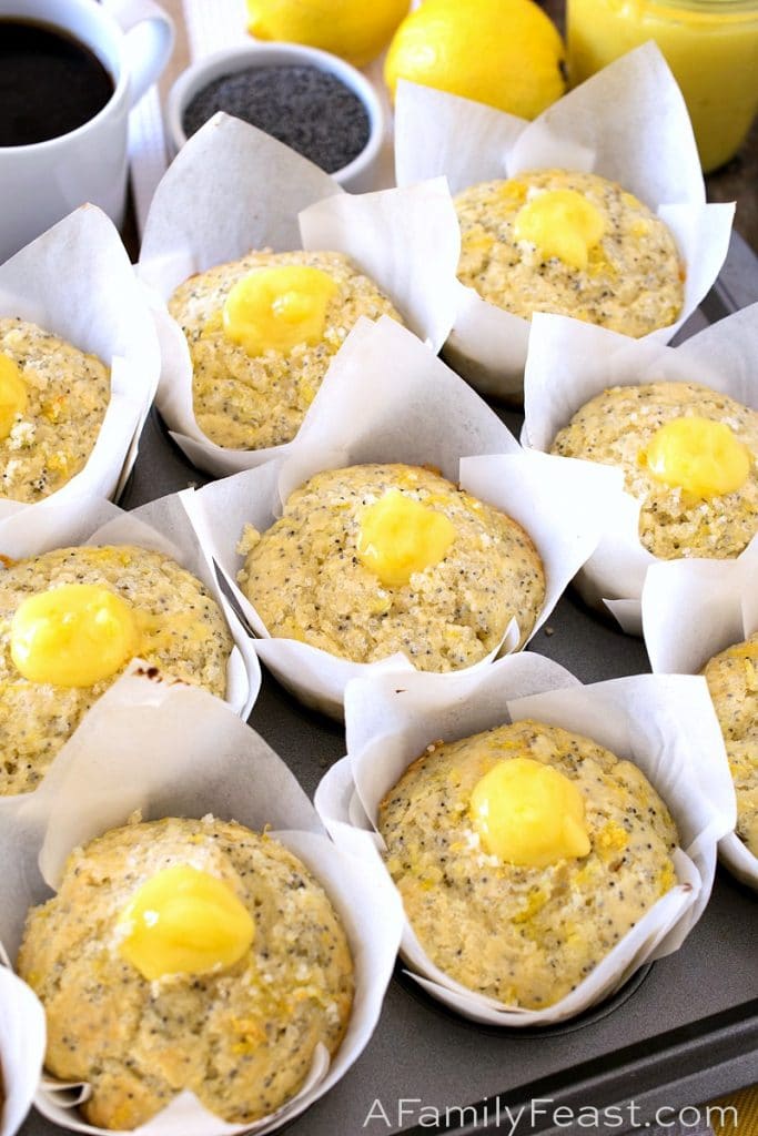 Lemon Poppy Seed Muffins with Lemon Curd Filling A Family Feast®