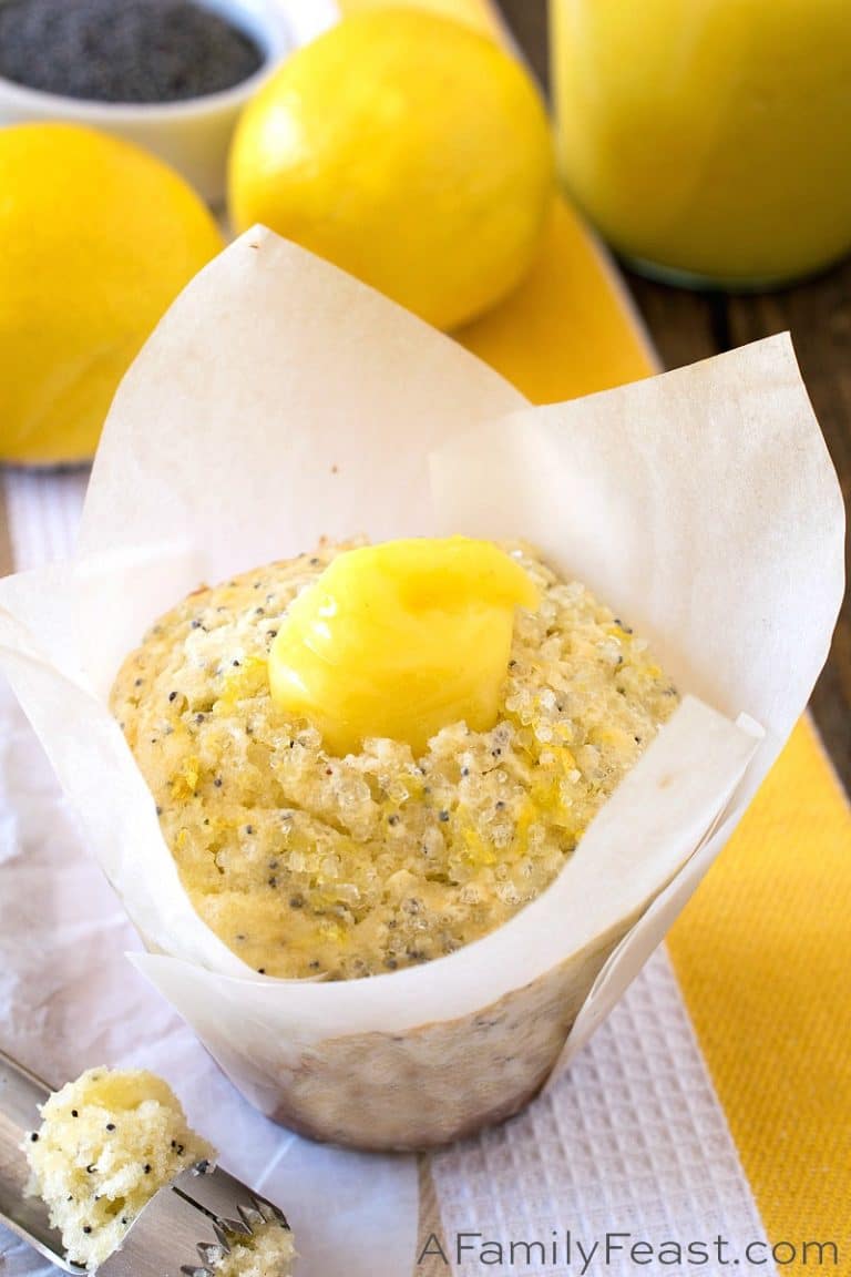 Lemon Poppy Seed Muffins with Lemon Curd Filling A Family Feast®