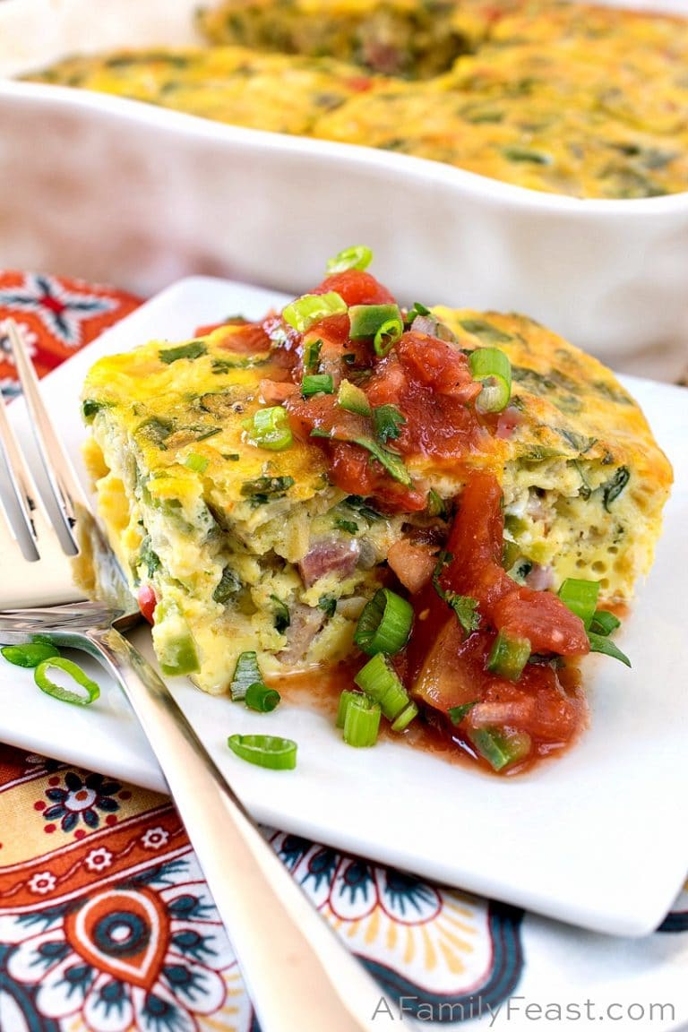 Baked Western Omelet {Keto, LowCarb} A Family Feast®