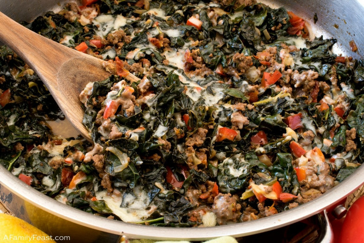 Beef and Kale Skillet {Keto, LowCarb} A Family Feast®