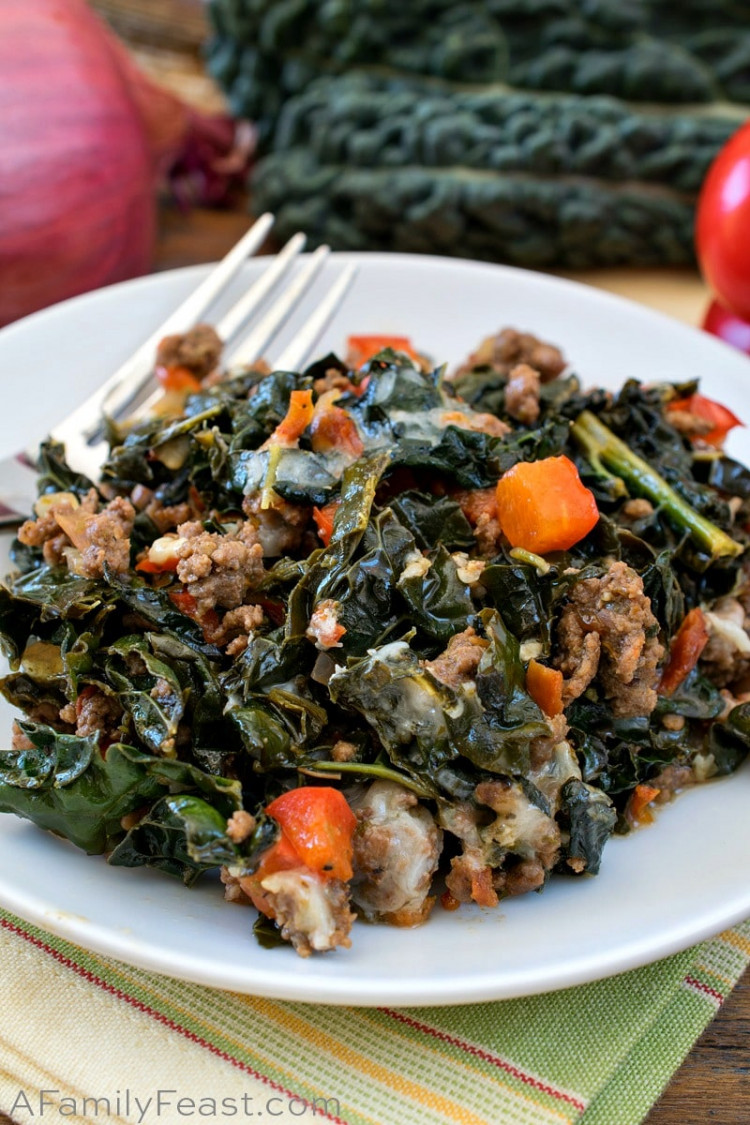 Beef and Kale Skillet {Keto, LowCarb} A Family Feast®