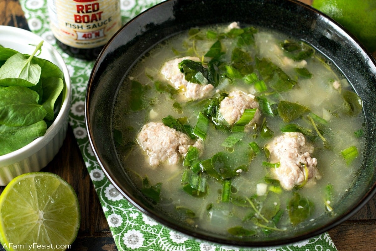 Vietnamese Meatball and Watercress Soup 