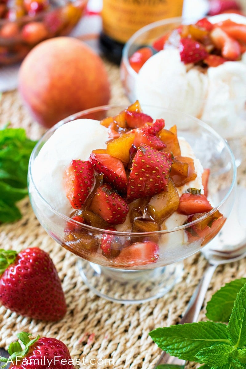 Balsamic Macerated Strawberries and Peaches 