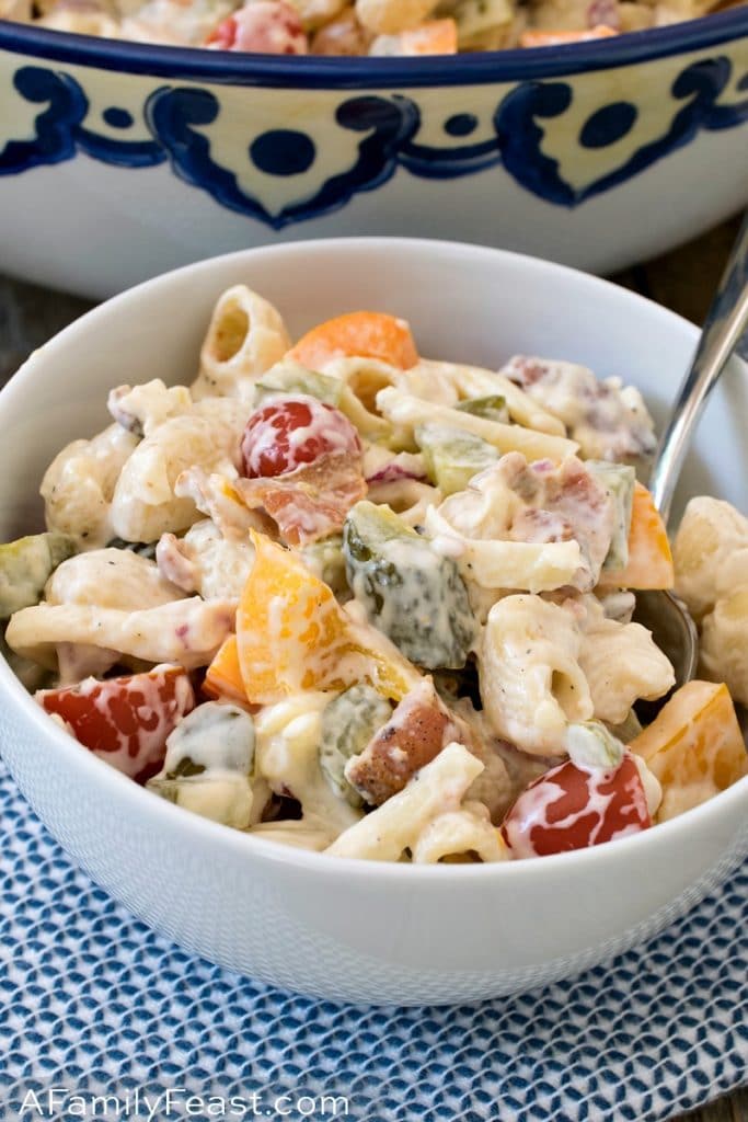 Dill Pickle Bacon Ranch Pasta Salad A Family Feast®