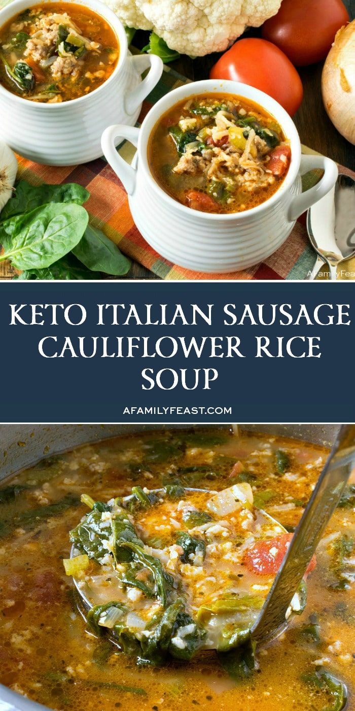 Keto Italian Sausage and Cauliflower Rice Soup