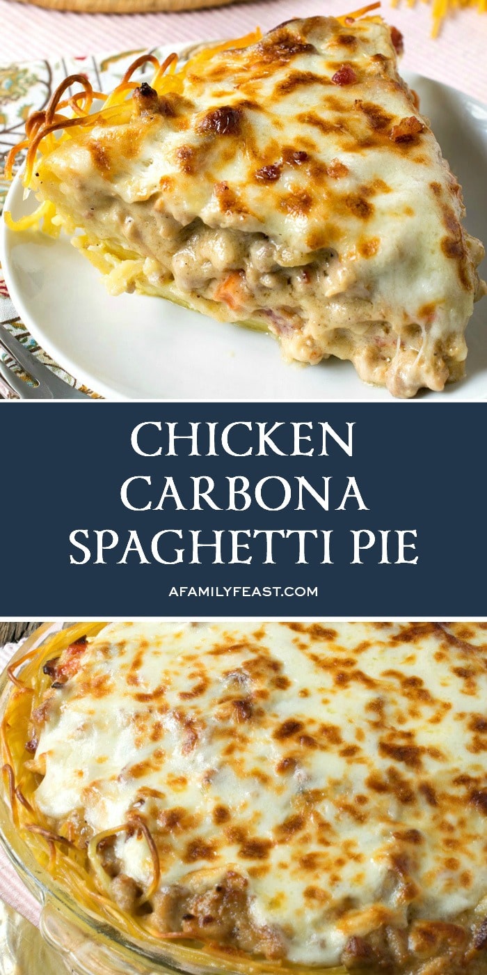 Chicken Carbonara Spaghetti Pie