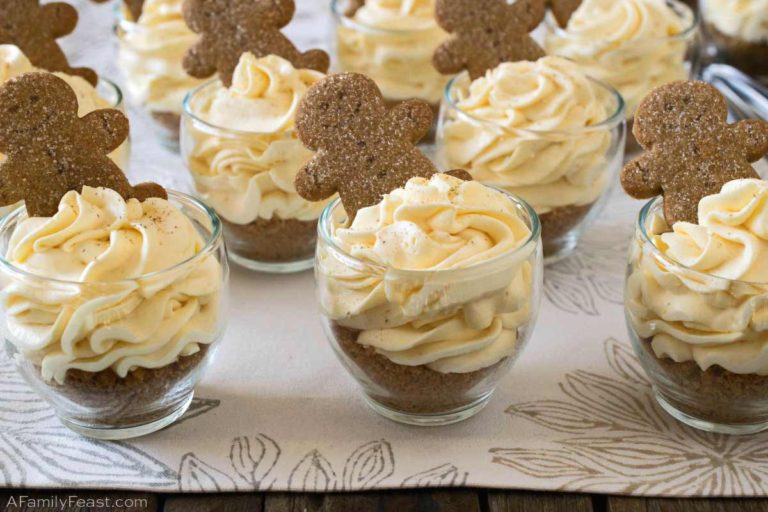No Bake Mini Eggnog Cheesecake Cups - A Family Feast®