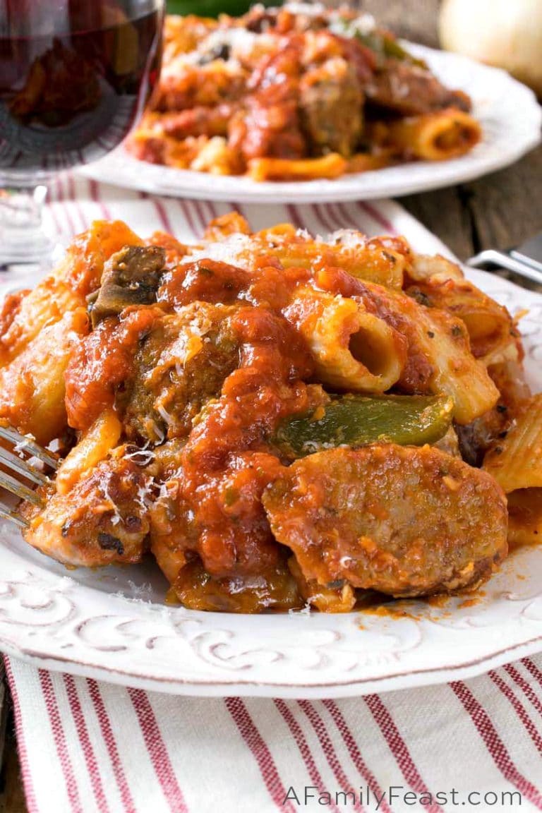 Baked Rigatoni with Italian Sausage and Meatballs