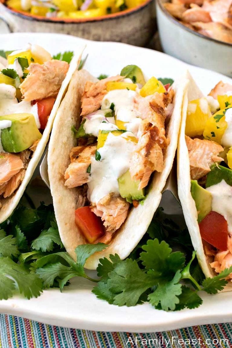 Grilled Salmon Tacos with Pineapple Salsa