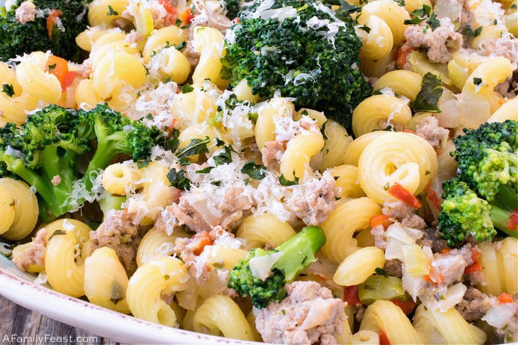 Pasta with Ground Turkey & Broccoli A Family Feast®