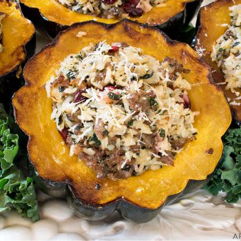Acorn Squash with Sausage & Rice Stuffing