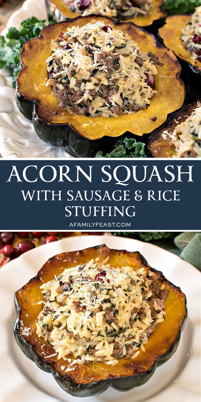 Acorn Squash with Sausage & Rice Stuffing