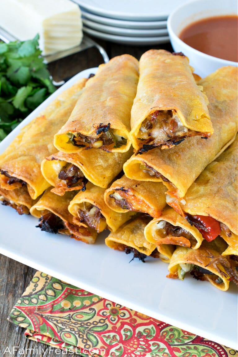 Baked Shredded Beef Taquitos A Family Feast®