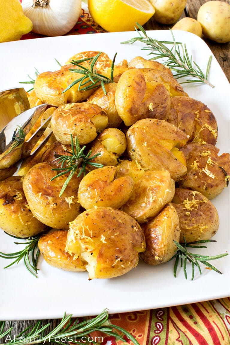 Lemon Rosemary Crispy Smashed Potatoes