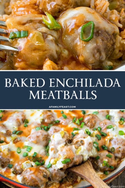 Baked Enchilada Meatballs - A Family Feast®