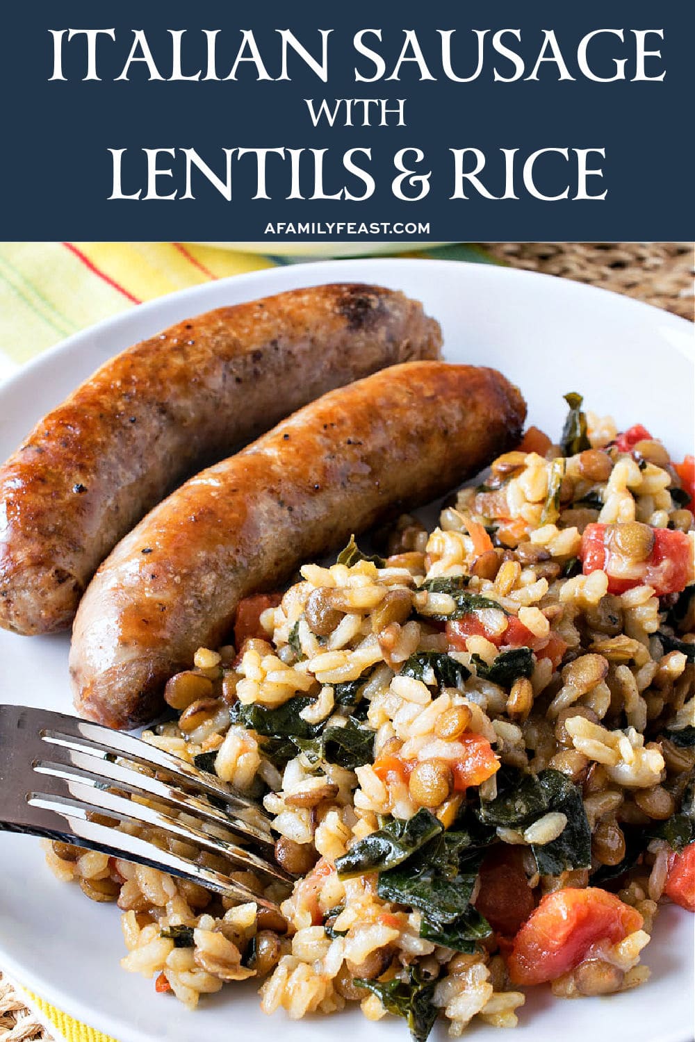 Italian Sausage with Lentils & Rice 