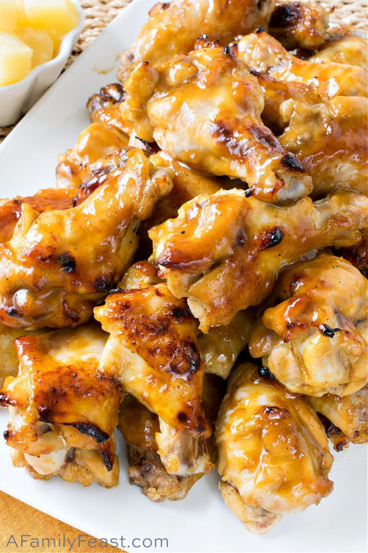 Pineapple Glazed Chicken Wings A Family Feast®