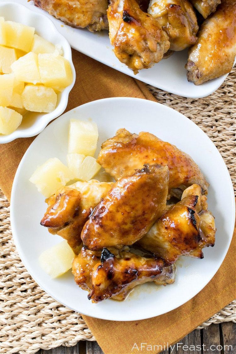 Pineapple Glazed Chicken Wings A Family Feast®