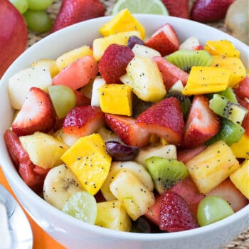 Fruit Salad with Honey Lime Dressing