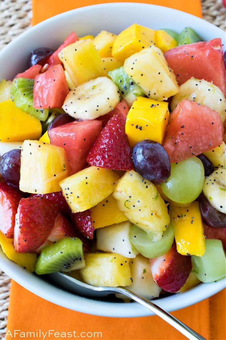 Fruit Salad with Honey Lime Poppyseed Dressing A Family Feast®