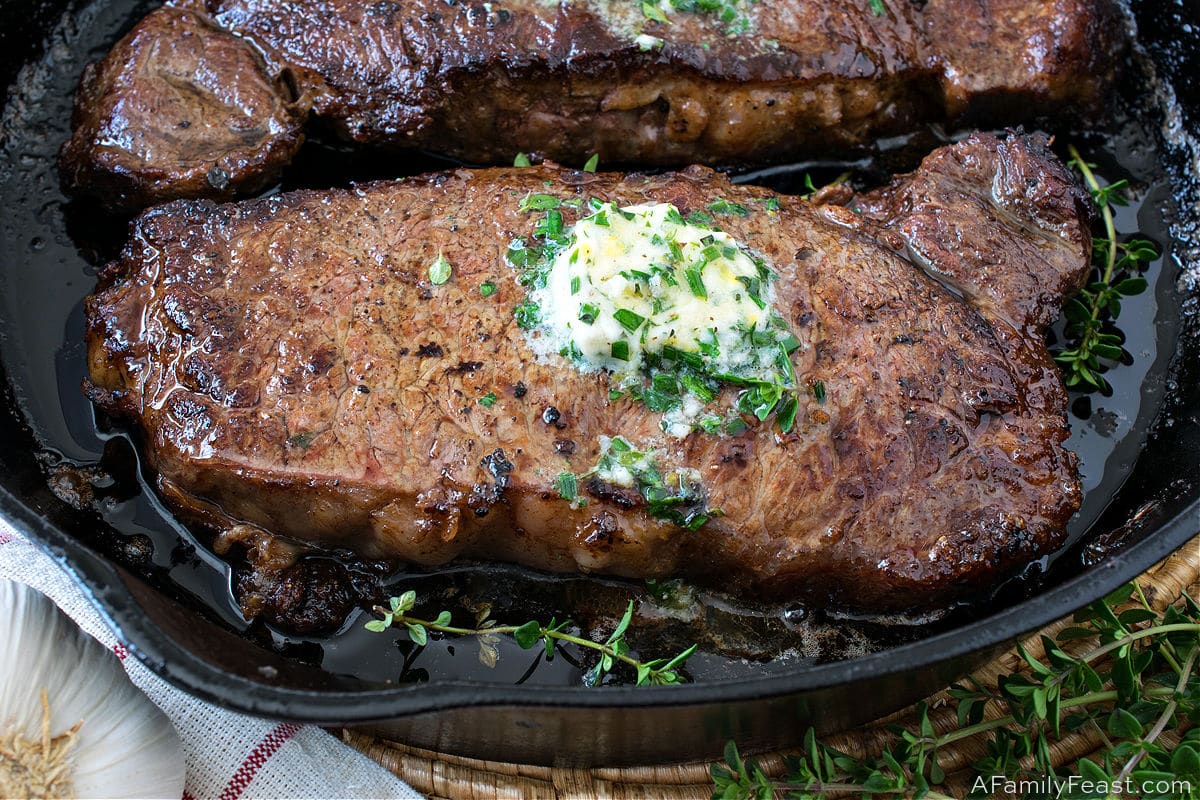 Cast Iron Seared Strip Steak - a flavorful way to make steak!