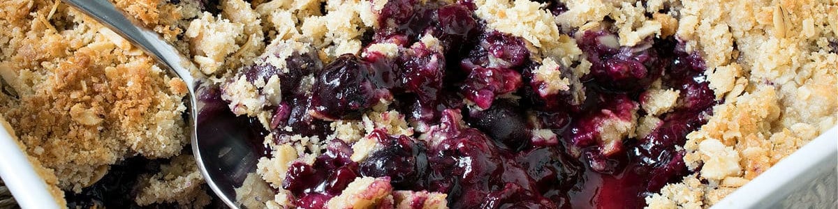 Oatmeal Almond Blueberry Crisp