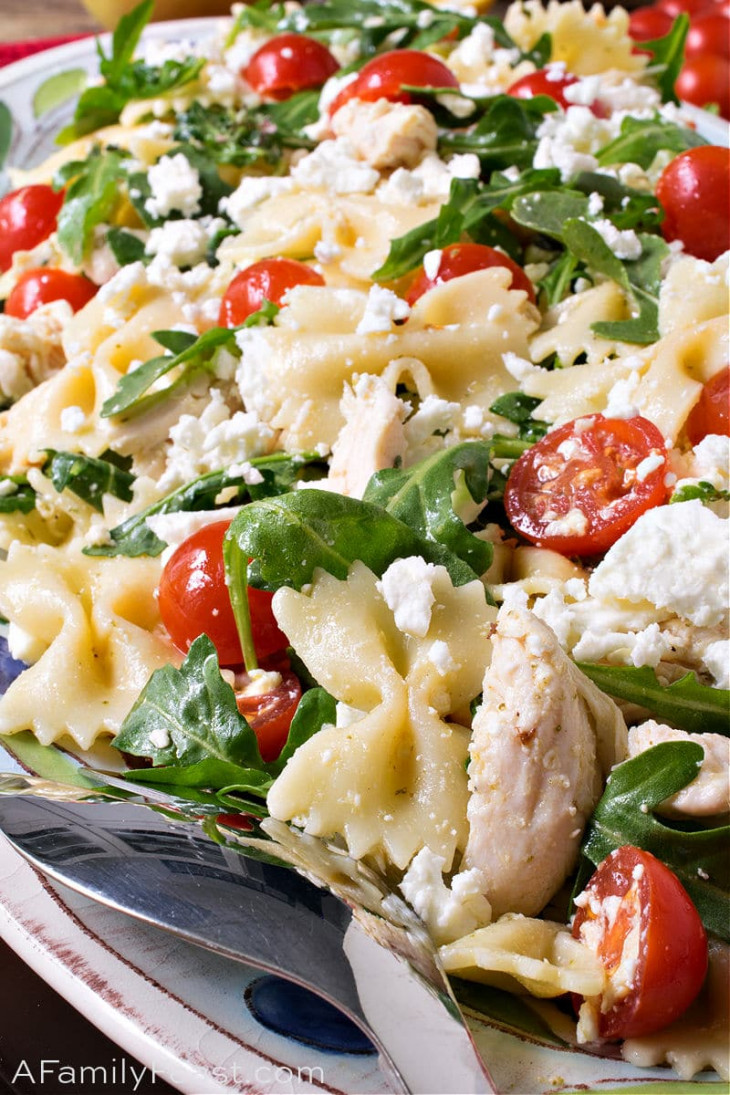 Chicken Pasta Salad with Arugula and Feta A Family Feast®