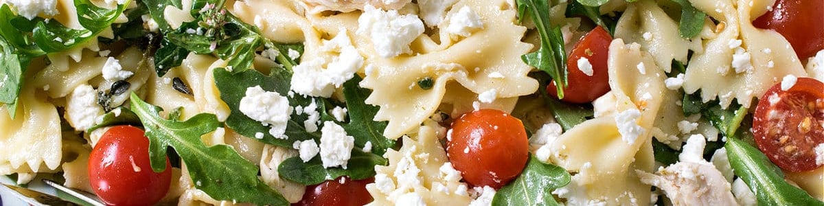 Chicken Pasta Salad with Arugula and Feta