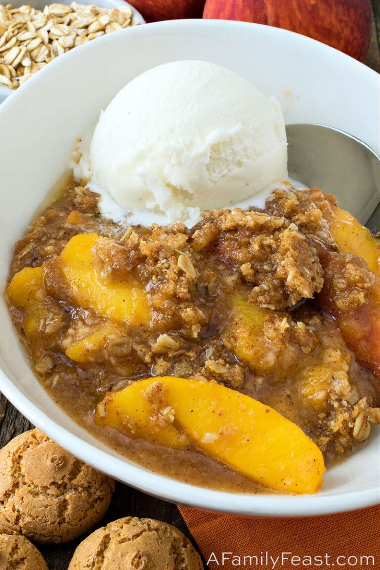 Peach Amaretti Crisp