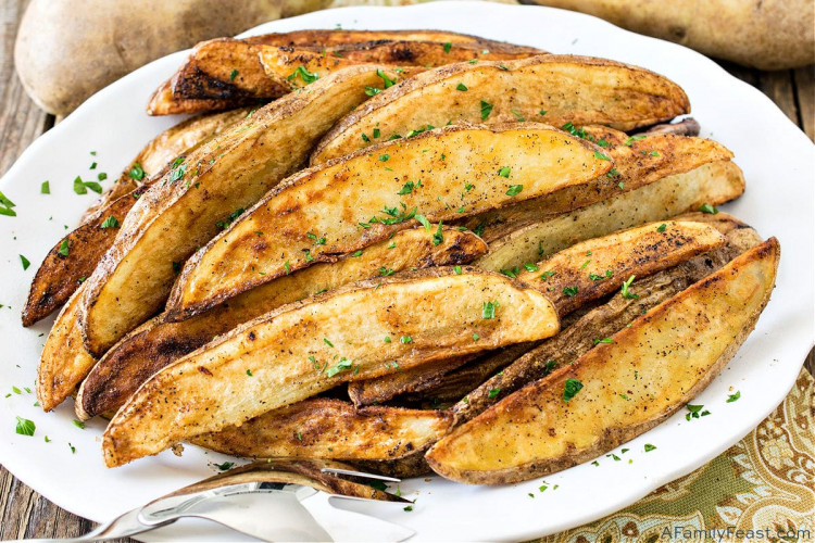 Crispy OvenRoasted Potato Wedges A Family Feast®