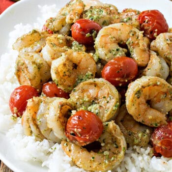 Mexican Pesto Shrimp with Rice