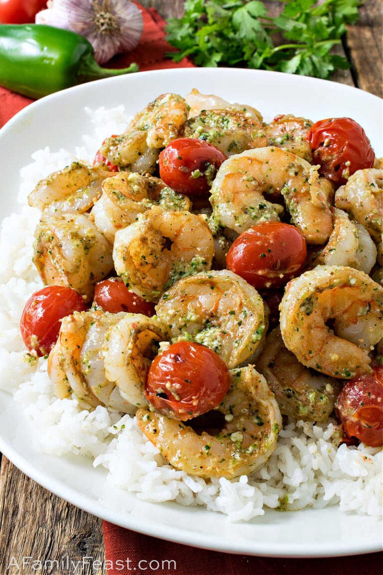Mexican Pesto Shrimp with Rice