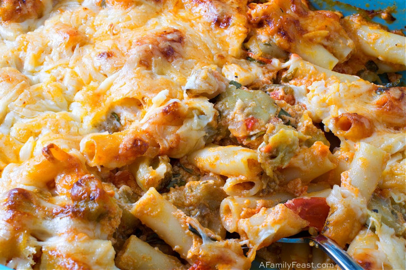 Baked Ziti with Roasted Eggplant and Ricotta A Family Feast®