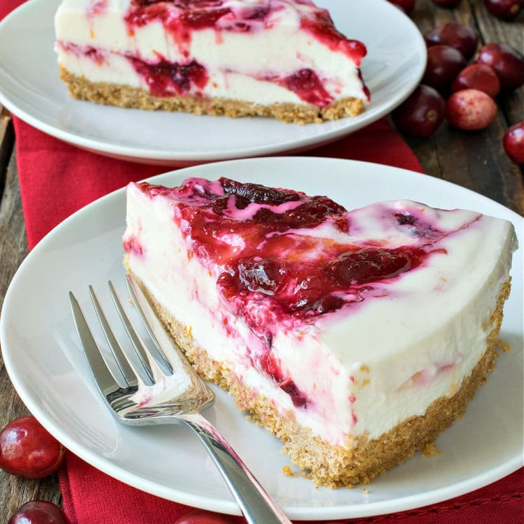 No Bake Cranberry Cheesecake