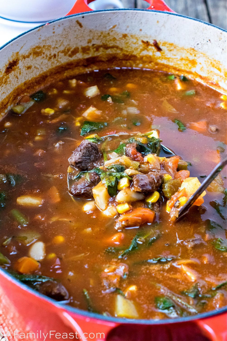 Hearty Beef Vegetable Soup - A Family Feast®